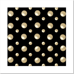 3-D Look Pearls on a Black Background Posters and Art